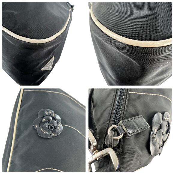 Prada Leather Flower Nylon Shoulder Bag - Picture 7 of 7